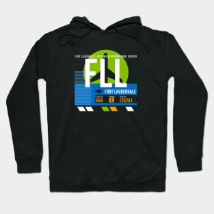 Fort Lauderdale (FLL) Airport // Retro Sunset Baggage Tag Hoodie